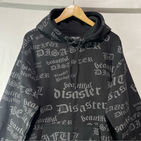 Beautiful Disaster Identity Pullover Hooded Sweatshirt AOP Women’s Size XL New. - Picture 2 of 11